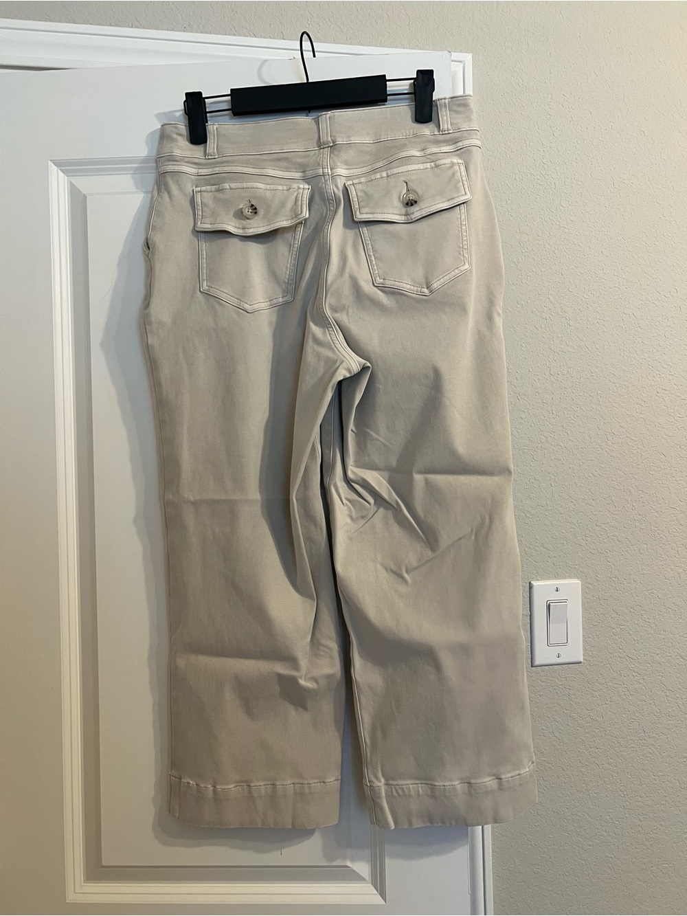 SPANX Wide Leg Cropped Jeans - Beige - Picture 2 of 3